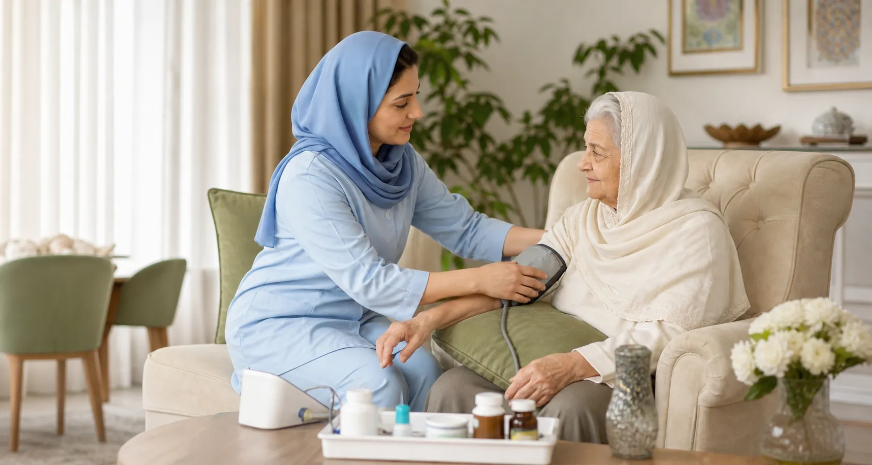 ارائه خدمات پرستار سالمند در قلهک: کیفیت و آرامش در کنار خانواده