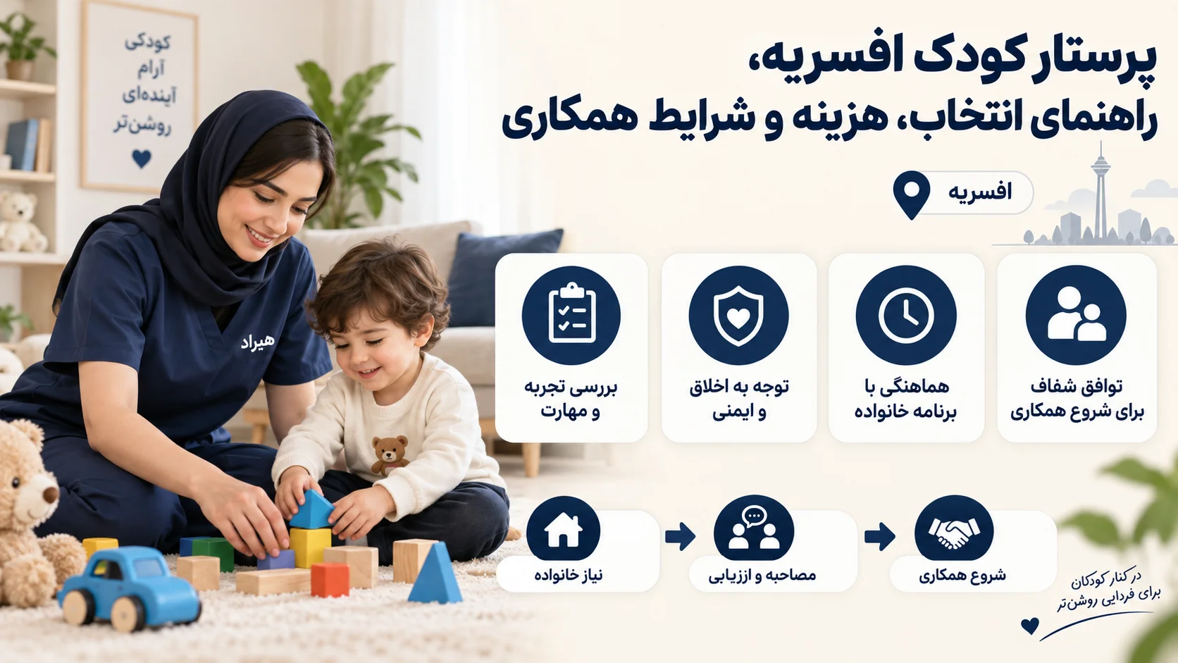 پرستار کودک افسریه، راهنمای انتخاب، هزینه و شرایط همکاری